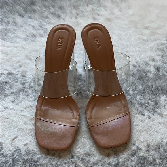 Zara Women's Transparent and Tan Heels - Picture 2 of 10